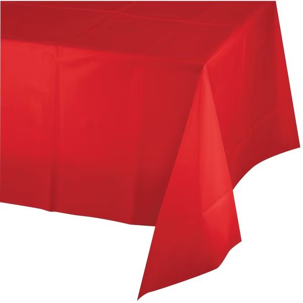 Classic Red Plastic Tablecloth, 108